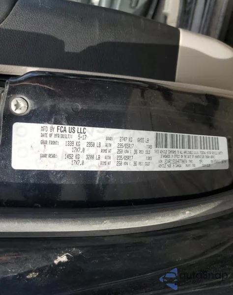 2017 Chrysler Pacifica Touring L Plus z USA, uszkodzony, nr VIN 2C4RC1EG3HR770074